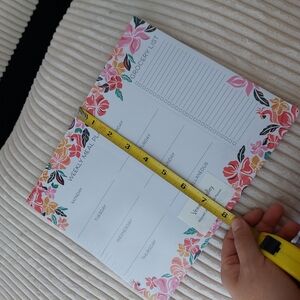 Floral Weekly Meal Planner Grocery List Notepad Floral Flamingo Coastal Paradise